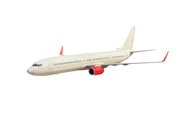 istock White passenger airplane isolated on white background 2191724486