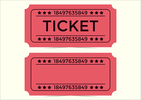 Red Ticket Translucent Red Ticket Red Blank Ticket Stock Illustration - Download Image Now ...