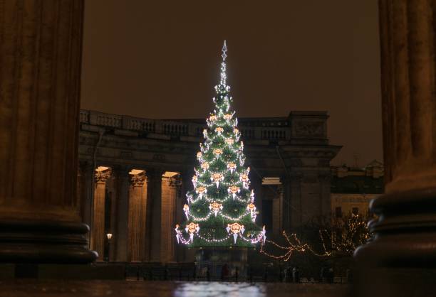 istock New Year's tree in the night city 2191726799