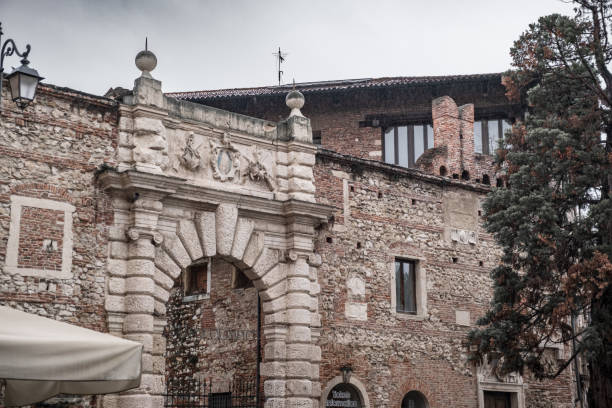 Vicenza, Italy - 10 08 2024: Facade of Olympic Theatre building of Vicenza in northern Italy