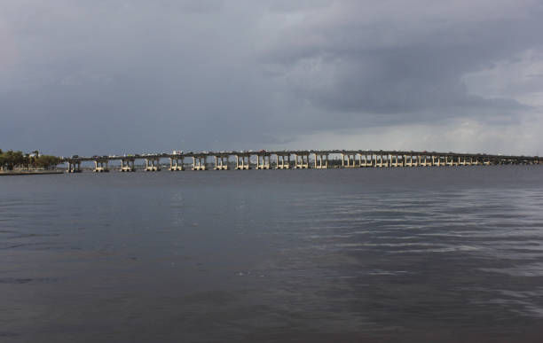 Bradenton FL - November 6, 2024: Bridge Across Manatee River in Bradenton Florida