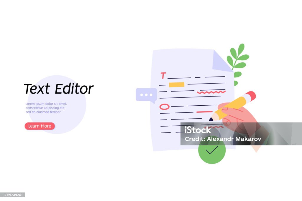 Edit Text Error Editing Document With Text Correcting Grammar Mistake With Red Marker ...