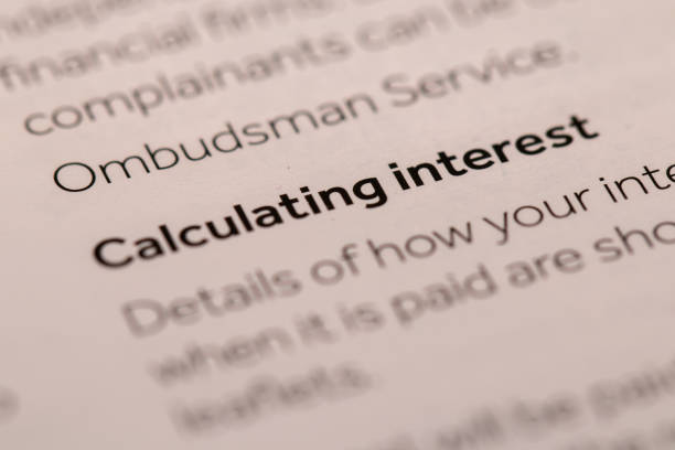 istock Close-up of Document Text: Calculating Interest Details 2191739350