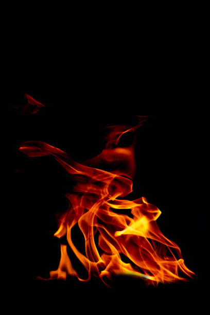 yellow, orange and red Fire flame isolated on background