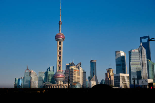 Shanghai, China - December 01, 2024: Crowd of people in the Pudong District background.