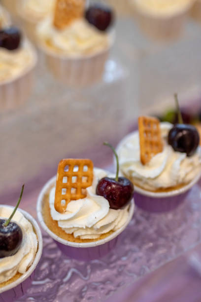 Western style fruit desserts placed on the table