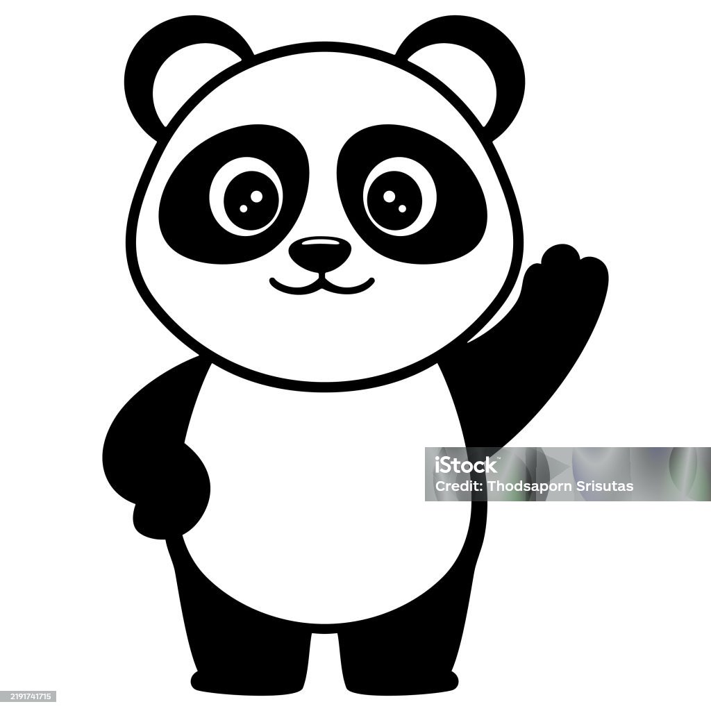 Hello Panda Graphics Panda Waving Hello On A White Background Stock Illustration - Download ...