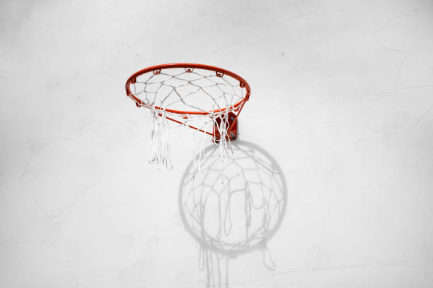 The basketball frame on the white wall