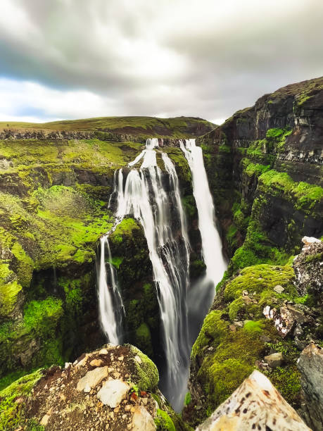 istock Glymur waterfall in Iceland - aerial view 2191749175