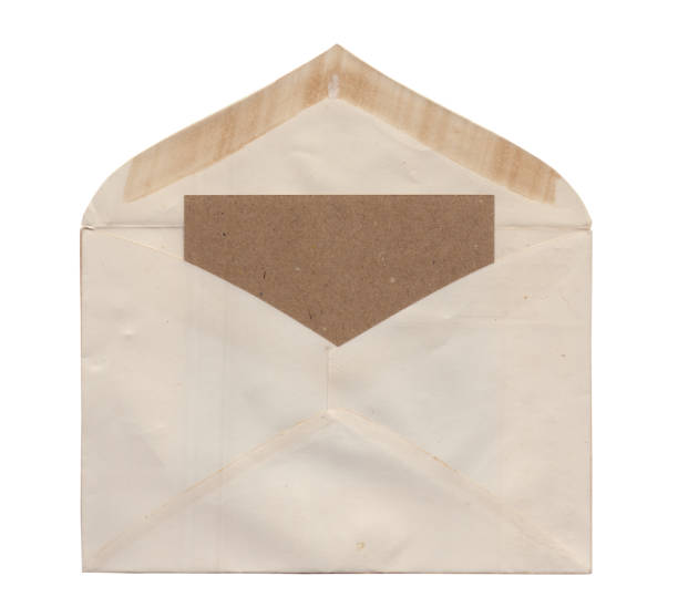 istock Vintage paper postcard old background with envelope isolated 2191749811