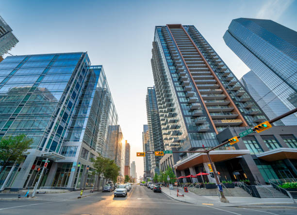 istock Downtown Calgary streets and buildings at sunset, Alberta 2191752632