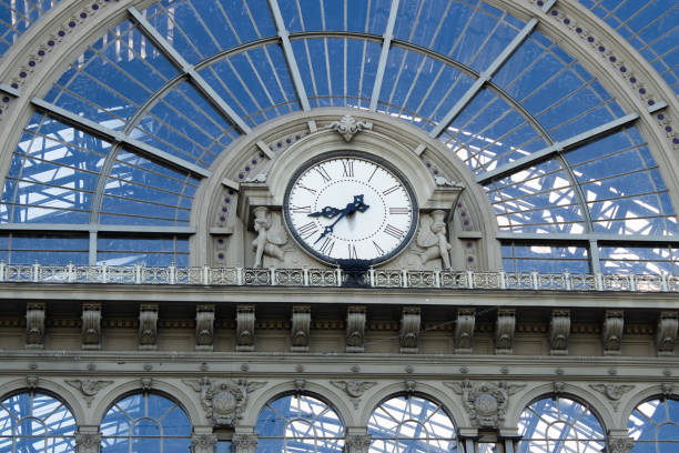 istock vintage clock in ornate station archway 2191758509