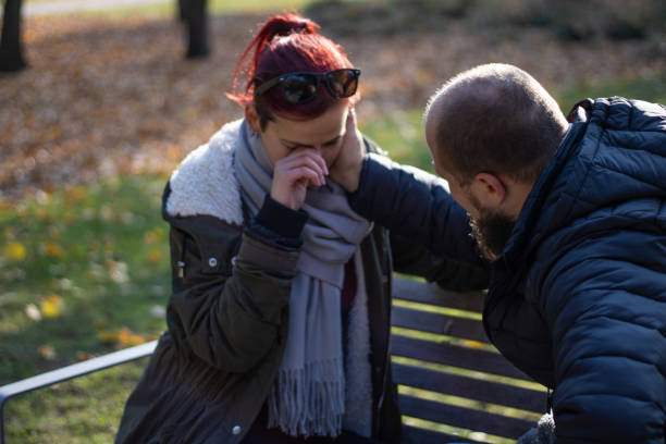 istock emotional conversation in autumn park 2191758686