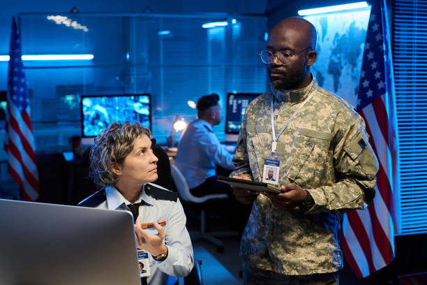 istock Discussion of graphic military data 2191760276