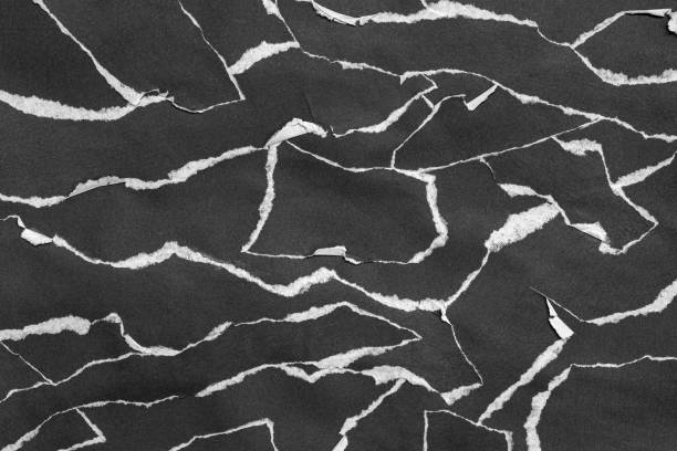 istock Black and White Torn Paper Collage Style, Ripped Paper Effect, Texture Abstract Background, Copy Space for Text. 2191769590