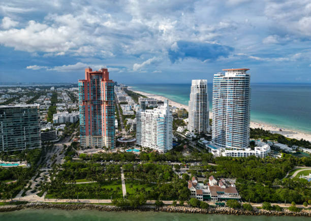 istock Florida panorama. Skyscraper architecture of panoramic Miami. Miami South beach landscape aerial view. Aerial on Miami skyscraper. Aerial Miami south beach. Cityscape landscape in South Beach 2191772516