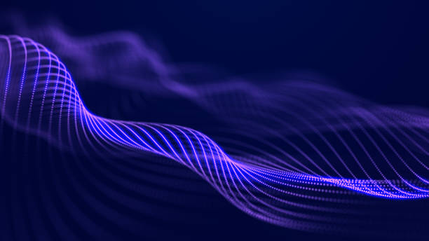istock Futuristic wave of dots with moving particles on a dark background. 3D visualization of big data. 2191775506
