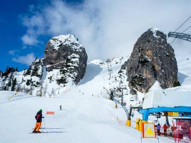 Olimpic ski run in Cortina dAmpezzo in Dolomites, Italy