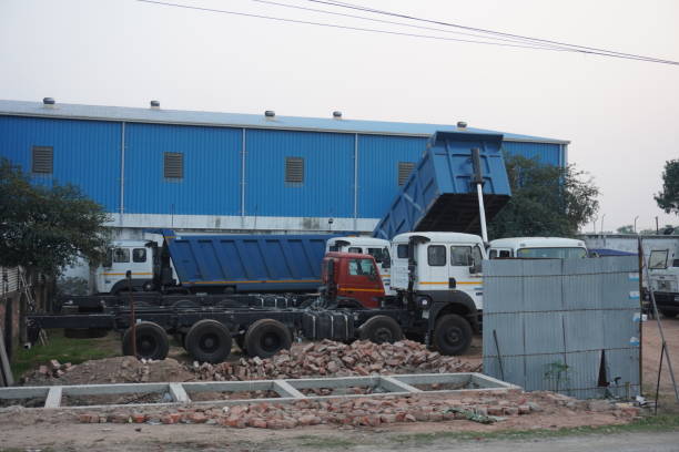 istock Tipper trucks for delivery, commercial vehicles 2191778812