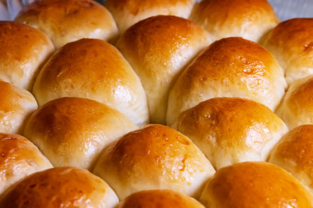 istock Ready to eat baked buns. Classic homemade dinner rolls 2191779869