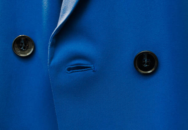 istock Buttons on the sleeve of a blue men's suit 2191781421
