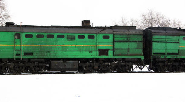 Locomotive built in the former soviet union. Still in use in Kazakhstan. The image was captured in Almaty City during winter season.