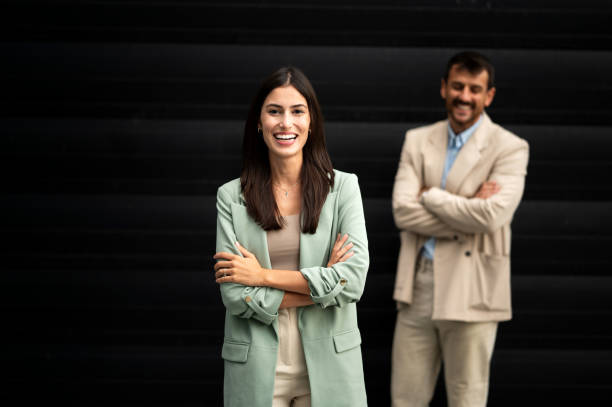 istock Cheerful Business team outdoor standing 2191786180