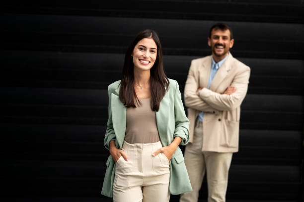 istock Cheerful Business team outdoor standing 2191786187