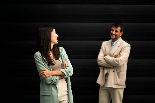 istock Cheerful Business team outdoor standing 2191786194