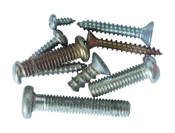 Set of bolt on white background