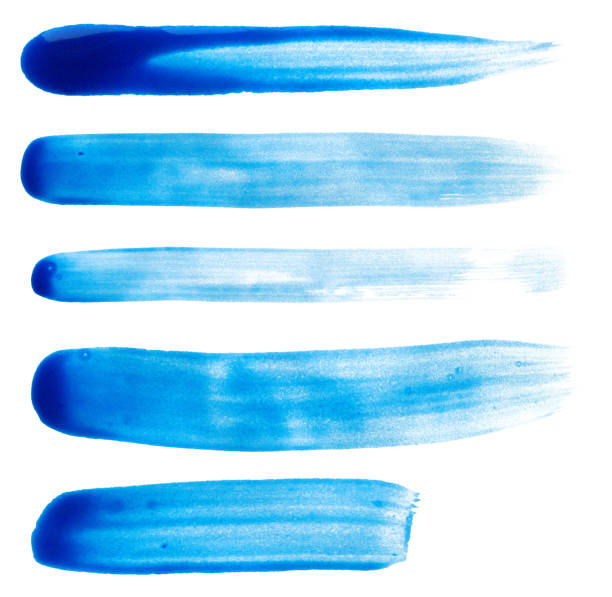 istock Blue brush stroke set isolated on white background 2191793873