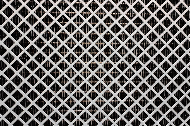 Modern chrome finish background. Functional for air circulation or drainage systems.