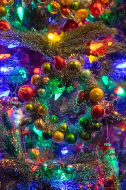 istock Close Up of Wreath Ornament on Christmas Tree 2191799571
