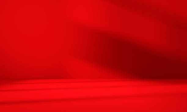 istock Wall interior background, studio and backdrops show products.with shadow from window color Red background for text insertion and presentation product 2191800056