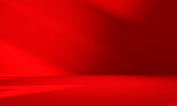istock Wall interior background, studio and backdrops show products.with shadow from window color Red background for text insertion and presentation product 2191800089