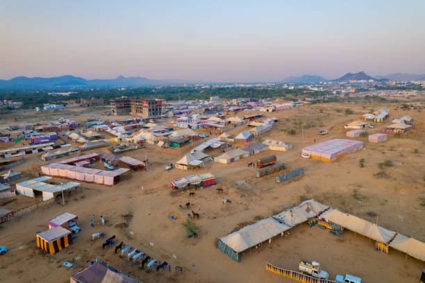 istock Aerial view of pushkar camel fair ground 2191803052