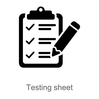 Testing Sheet Stock Illustration - Download Image Now - Analyzing ...