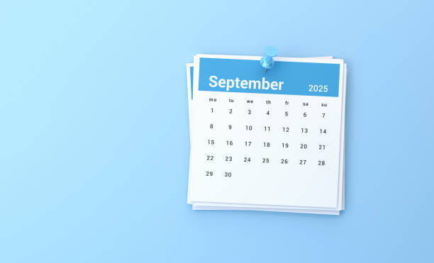 2025 September Calendar On Blue Background