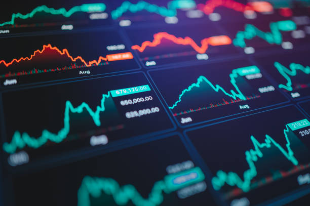 Money flow positive in asia investment economic stockmarket growth in developed country showing stock chart down and in business and financial money market crisis concept stock photo