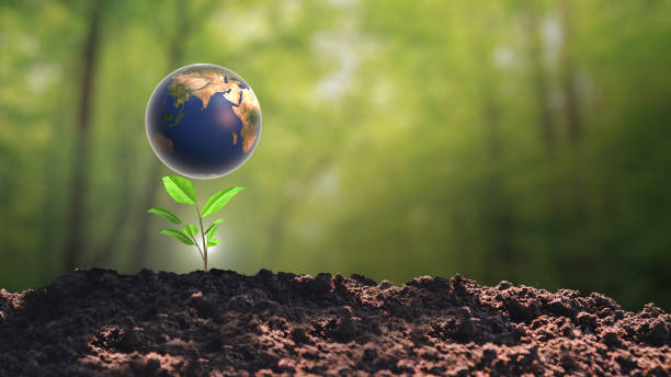 istock Spinning 3D Earth with Green Energy Plant 2191821249