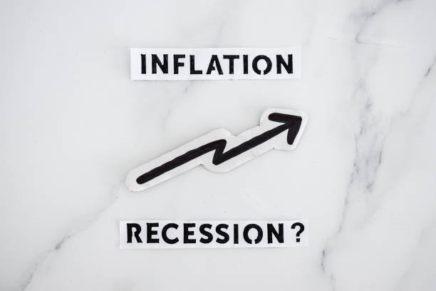 istock inflation with arrow going up and recession texts with question mark underneath, economic issues after the pandemic 2191823944
