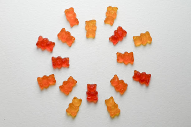 istock Group of gummy bears candy on white background 2191827519