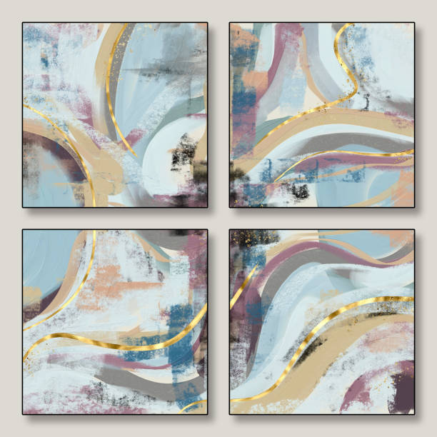 istock A modern abstract piece with soft gradients and flowing lines, bringing a serene and elegant atmosphere to any contemporary space 2191827571