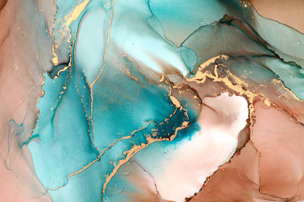 istock Natural  luxury abstract fluid art painting in alcohol ink technique. Tender and dreamy  wallpaper. Mixture of colors creating transparent waves and golden swirls. For posters, other printed materials 2191827909