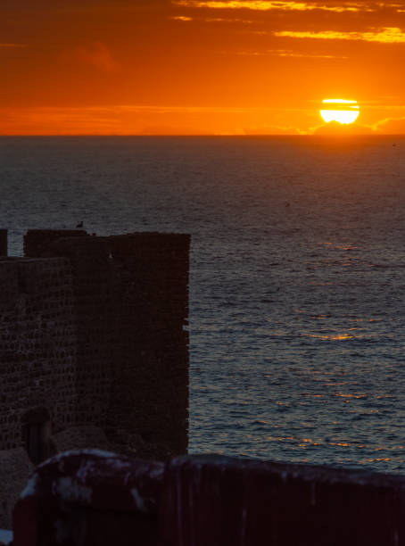 Sunset over the Atlantic above the Safi fortress in Morocco