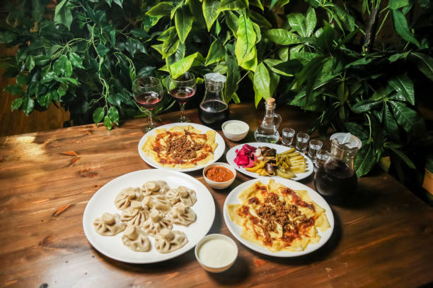 istock Delicious Nepali feast featuring dumplings and a vibrant salad spread 2191830859