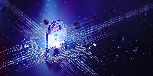 Lock Network Configurations Locked Network Security System Concept Copy Space Stock Photo ...