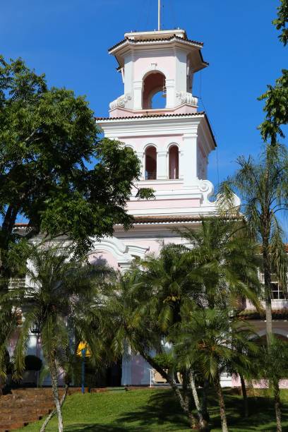 Old building in Foz do Iguacu, Brazil. Portuguese colonial style architecture in Iguacu National Park.