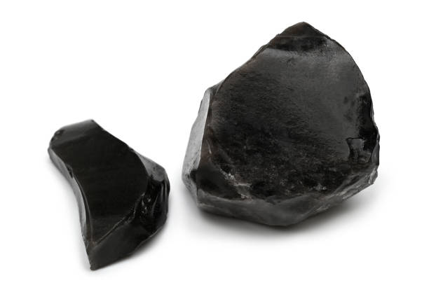 istock Pieces of natural black obsidian 2191836473