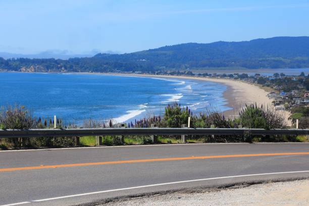 California - state route in Marin County. Pacific Coast Highway in Stinson Beach. Part known as Shoreline Highway.